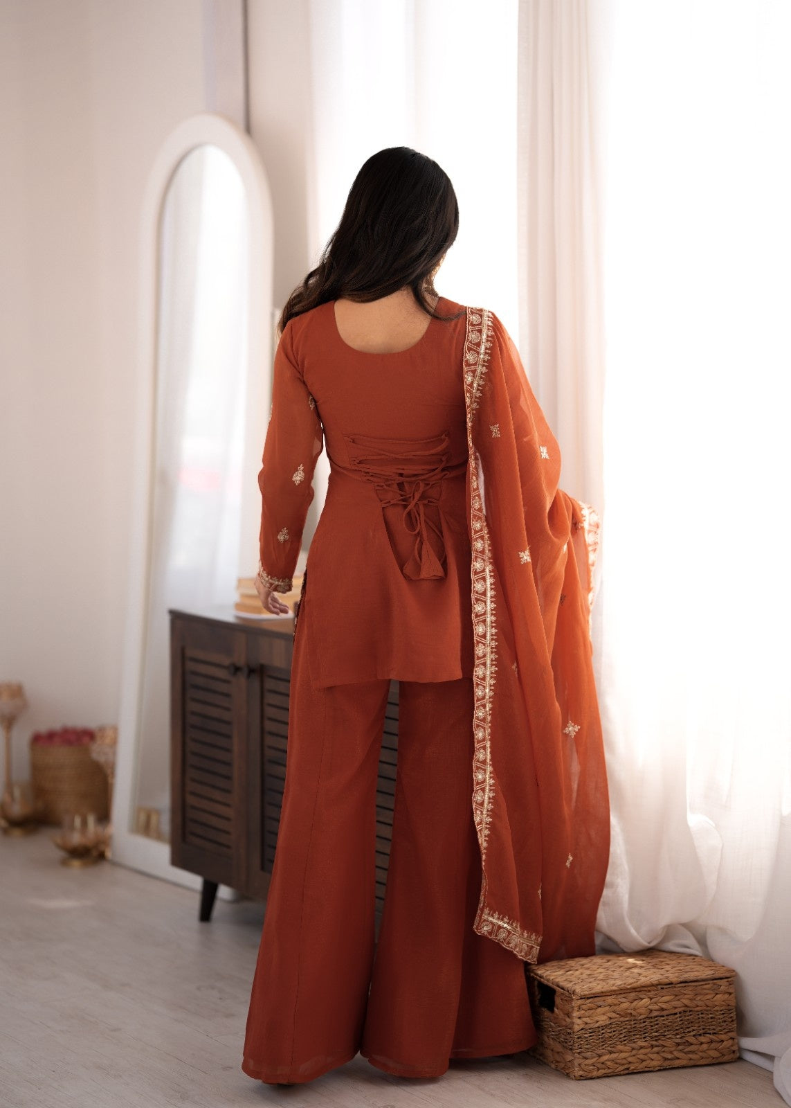 *KB-311 RUST* *This colourfull  & fresh look outfit is perfect for upcoming festivities and weddings which provides you more comfort and style*
