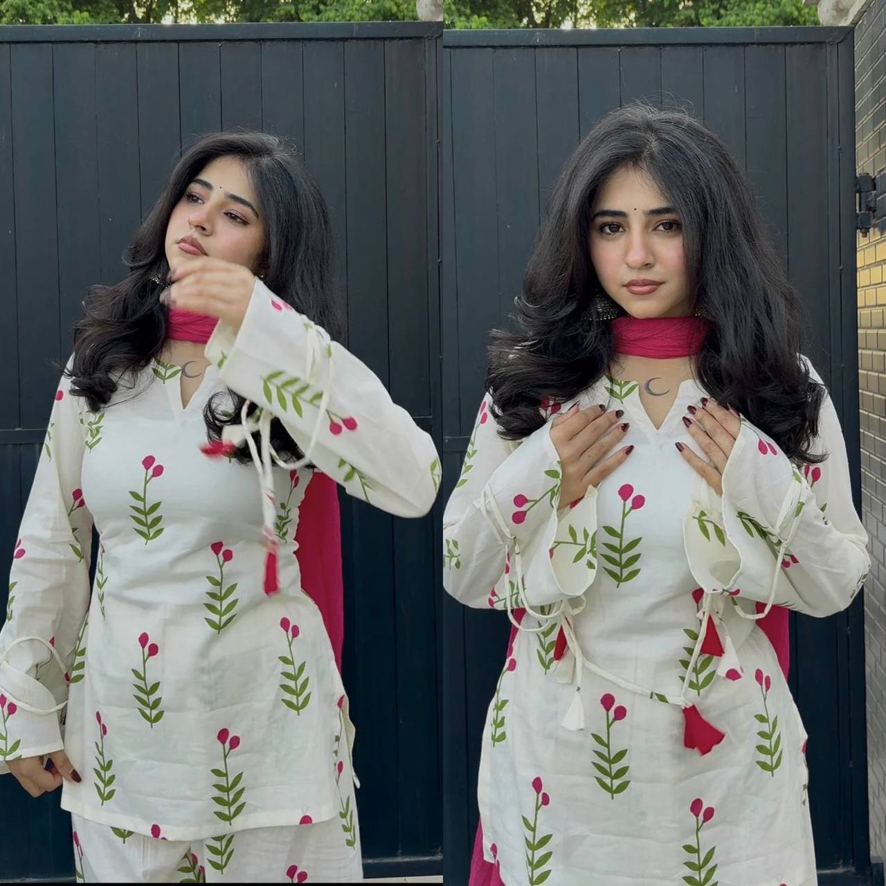 *(MF-528)* White floral suit