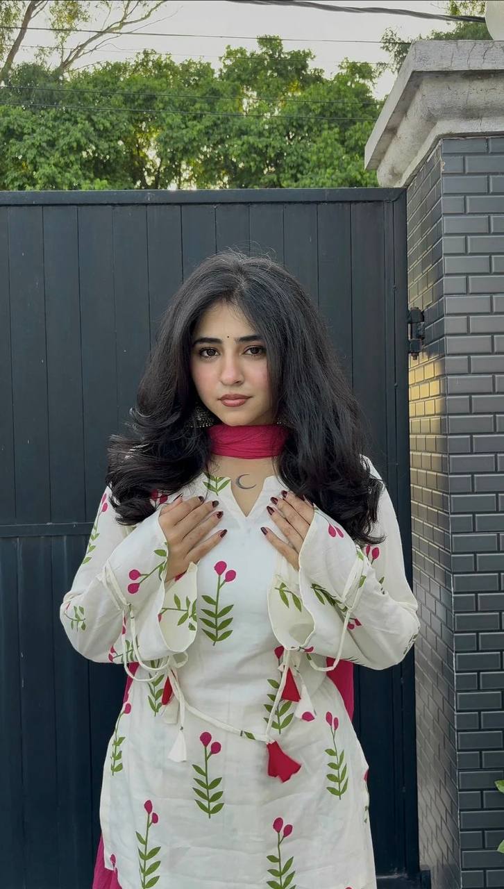 *(MF-528)* White floral suit