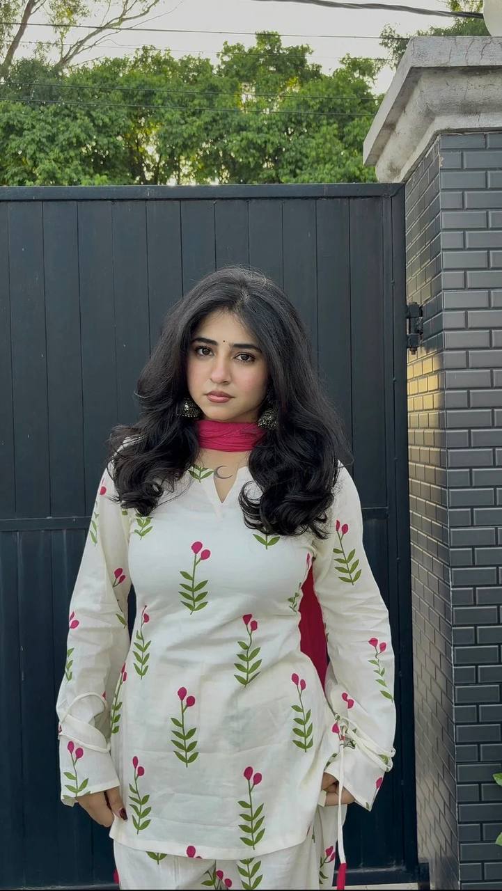 *(MF-528)* White floral suit