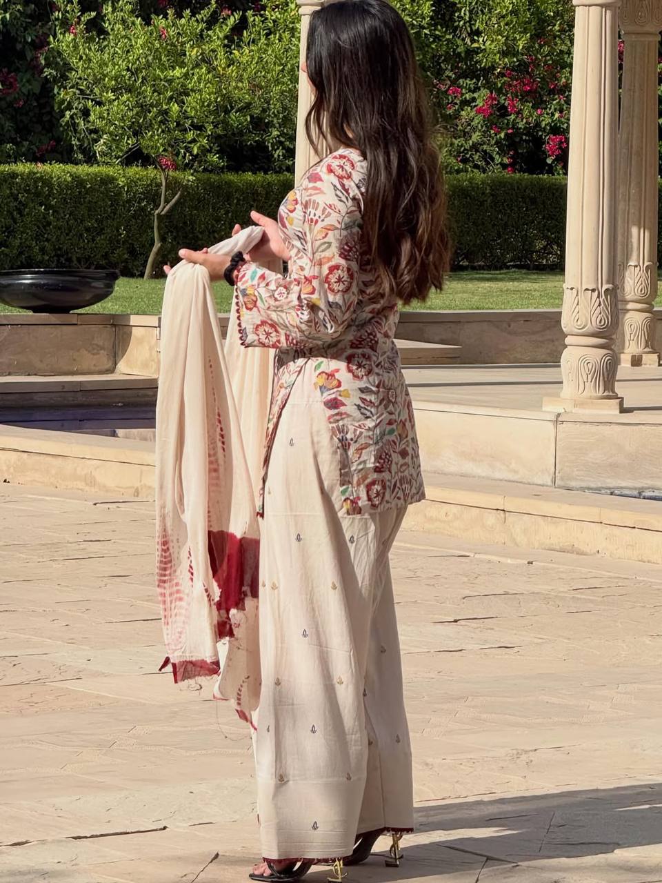 *(MF-532)* Cream floral printed suit
