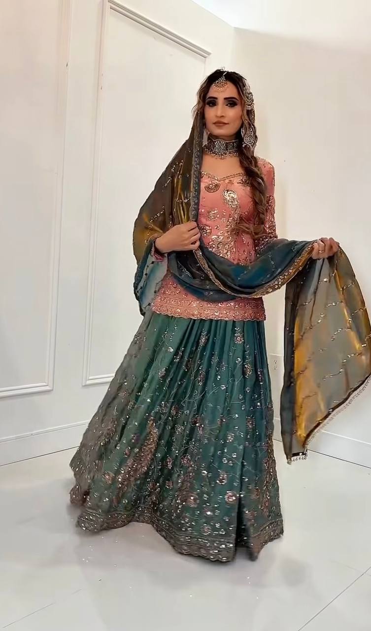*(MF-530)* 💥*Launching New Designer Party Wear Look Top , Sharara Plazzo and Dupatta*👌❤️