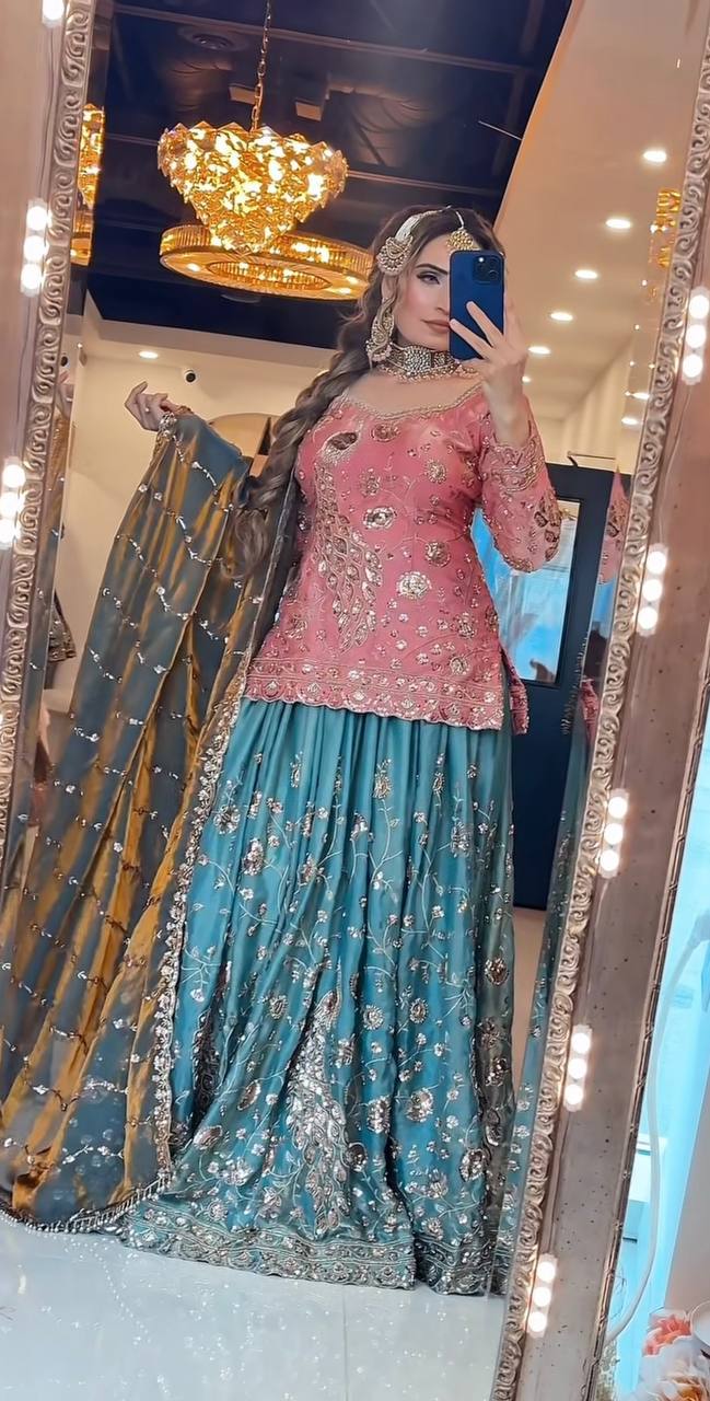 *(MF-530)* 💥*Launching New Designer Party Wear Look Top , Sharara Plazzo and Dupatta*👌❤️