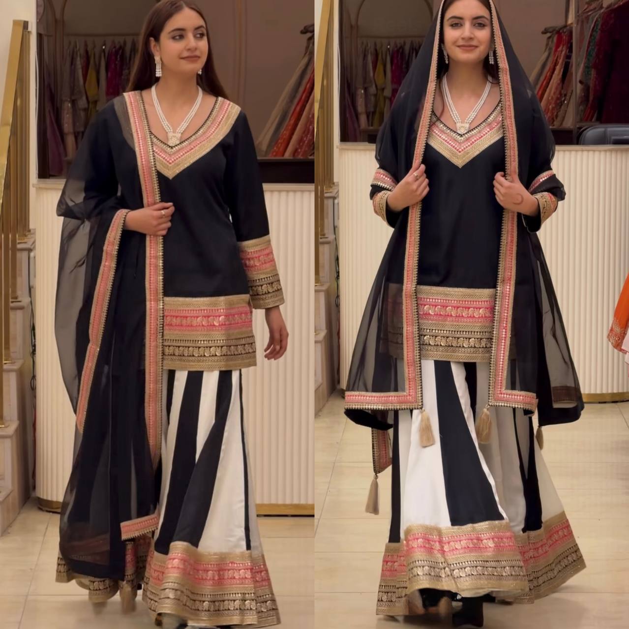 *(MF-531)* 💥*Launching New Designer Party Wear Look Top , Sharara Plazzo and Dupatta*👌❤️