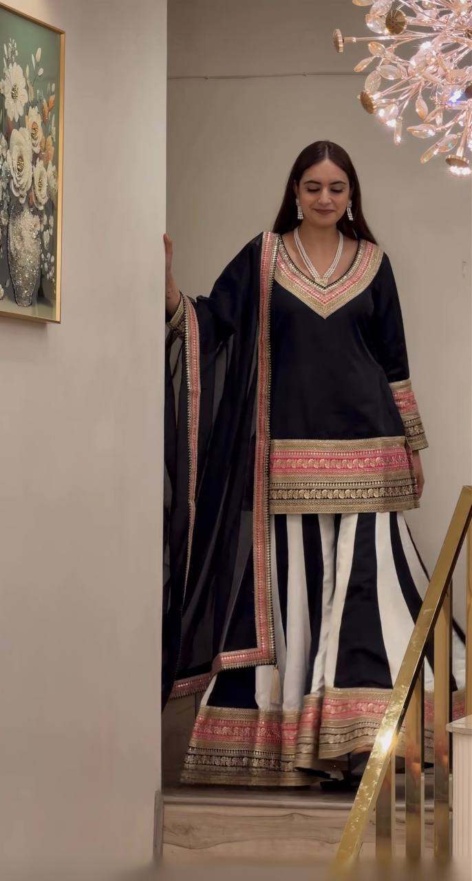 *(MF-531)* 💥*Launching New Designer Party Wear Look Top , Sharara Plazzo and Dupatta*👌❤️