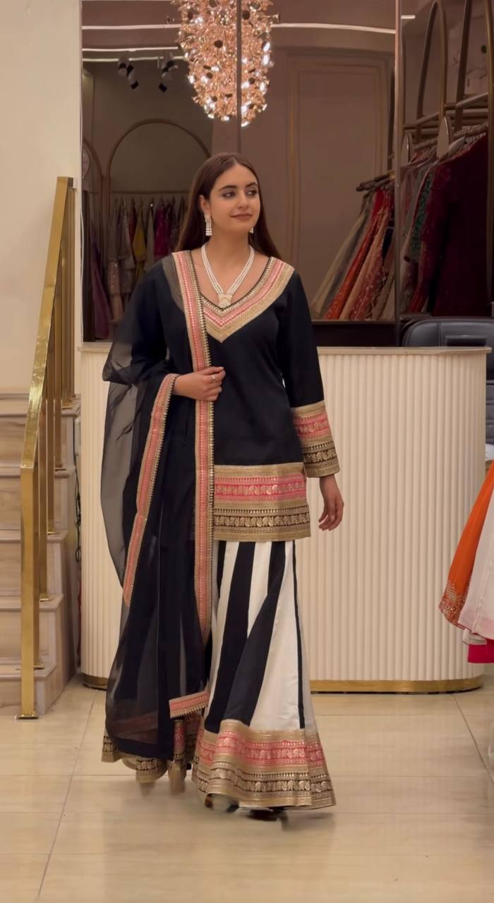 *(MF-531)* 💥*Launching New Designer Party Wear Look Top , Sharara Plazzo and Dupatta*👌❤️