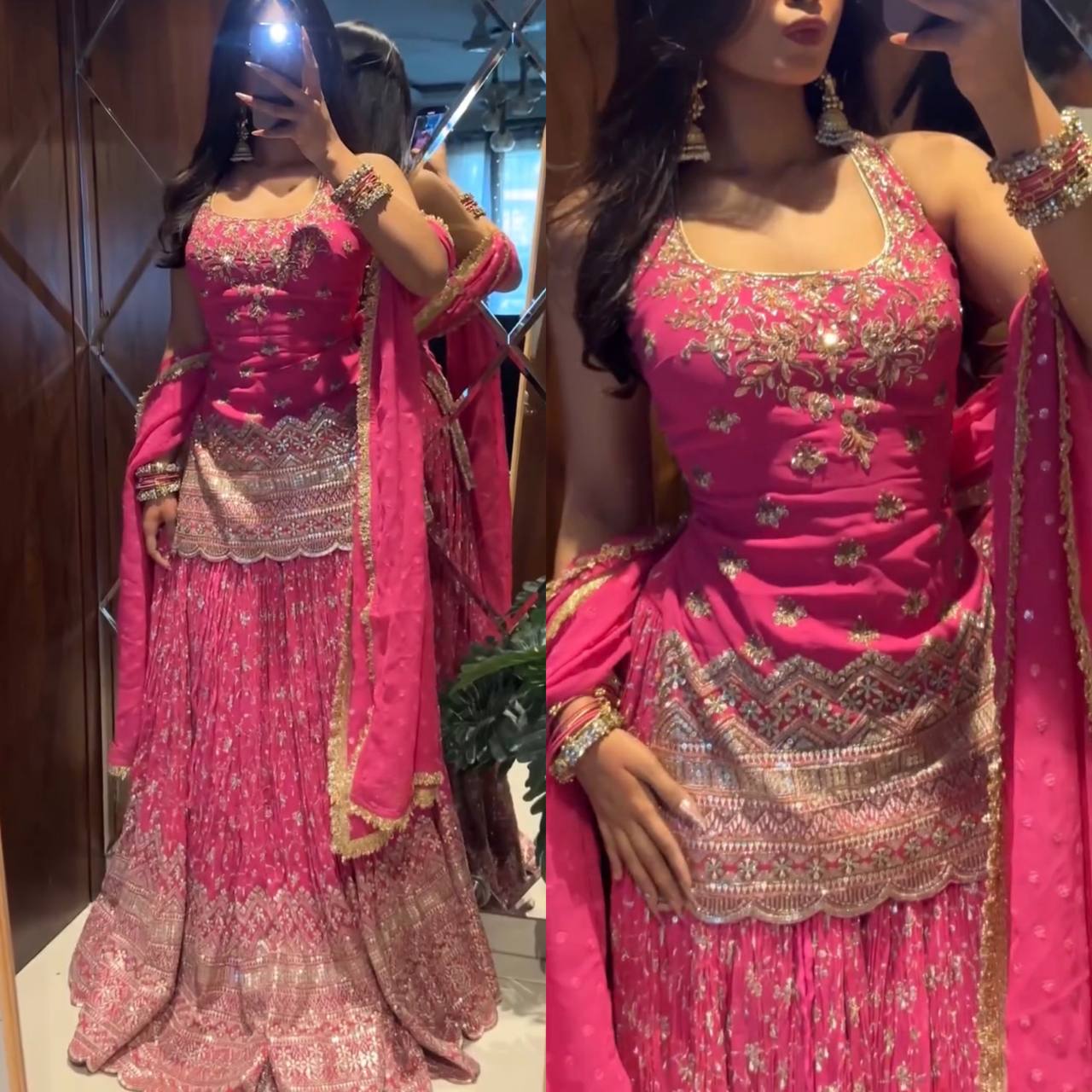 *(MF-526)* Hot Pink Lehenga Choli