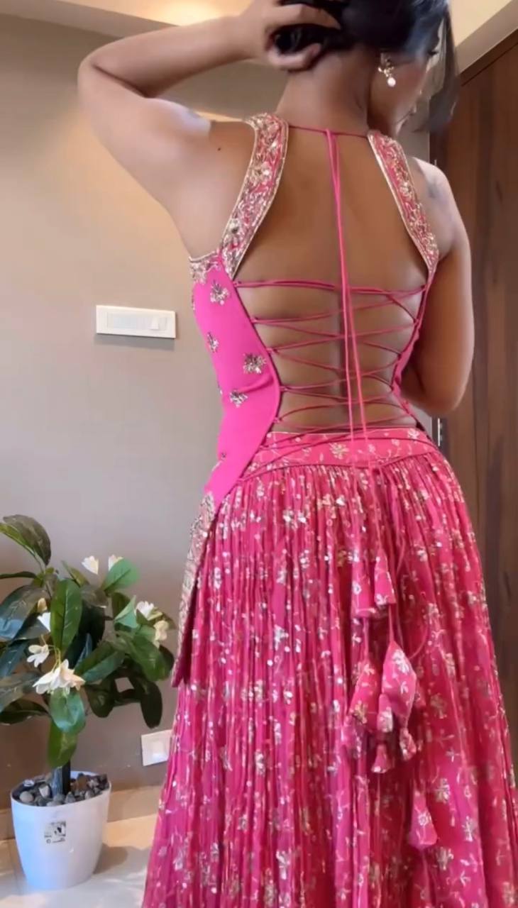 *(MF-526)* Hot Pink Lehenga Choli