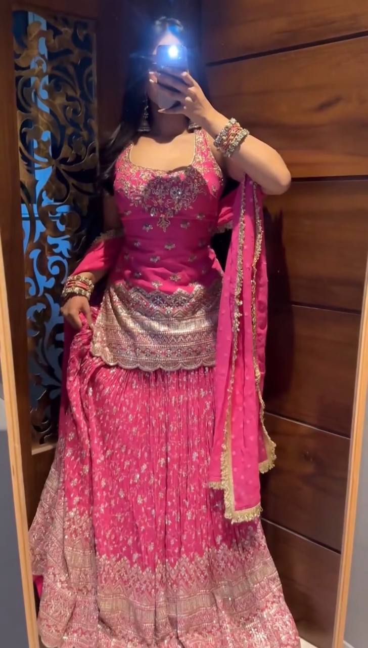 *(MF-526)* Hot Pink Lehenga Choli