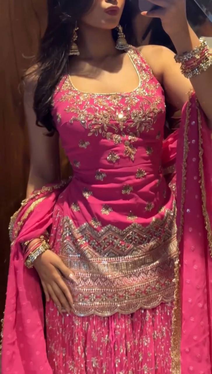 *(MF-526)* Hot Pink Lehenga Choli