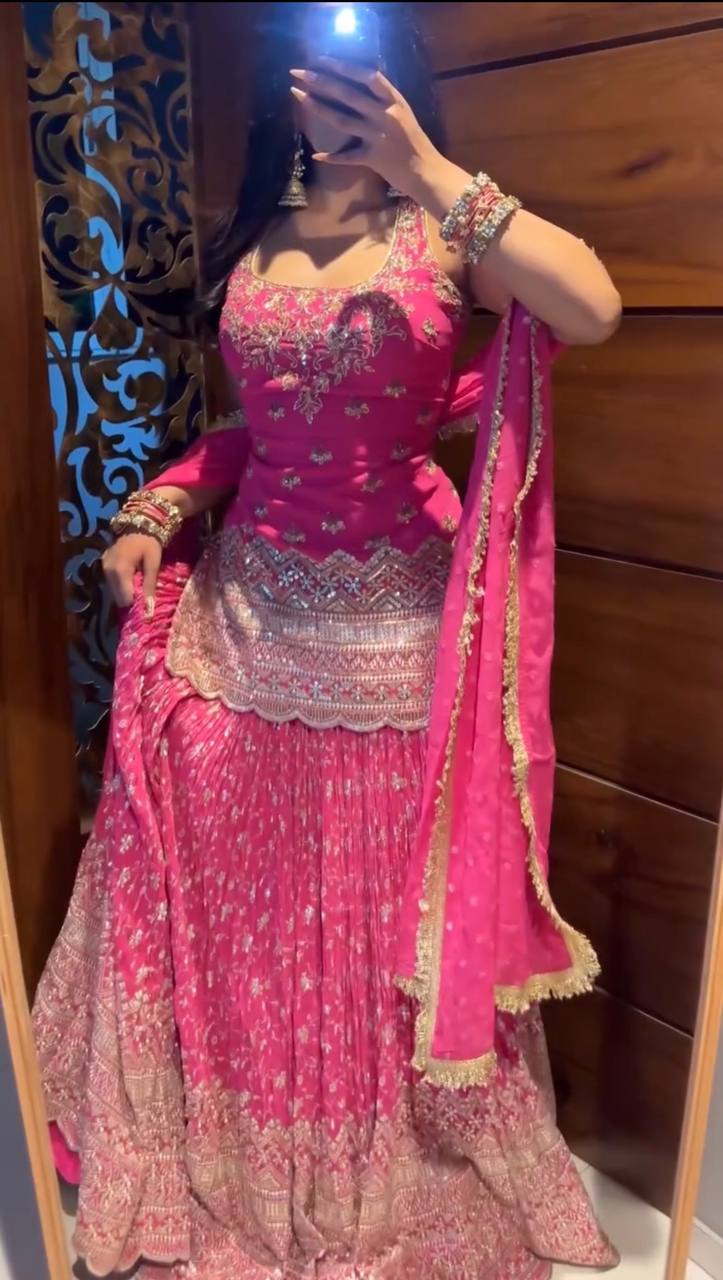 *(MF-526)* Hot Pink Lehenga Choli