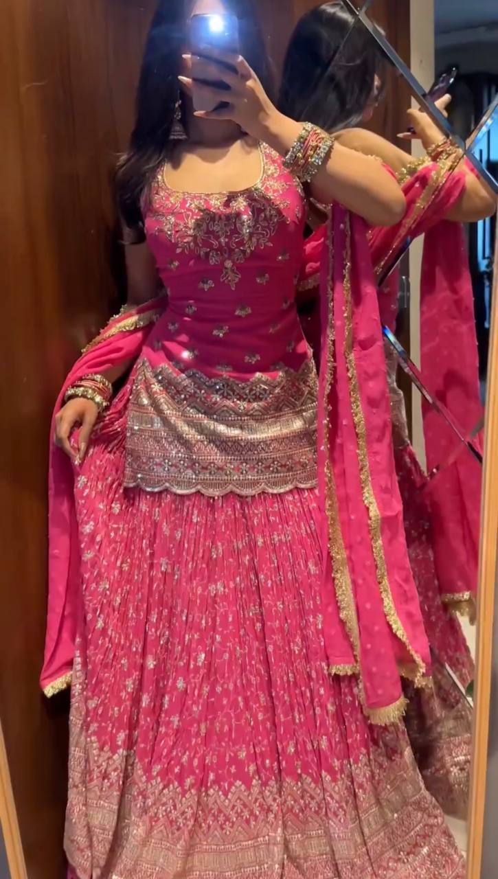 *(MF-526)* Hot Pink Lehenga Choli