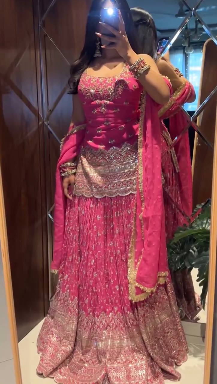 *(MF-526)* Hot Pink Lehenga Choli