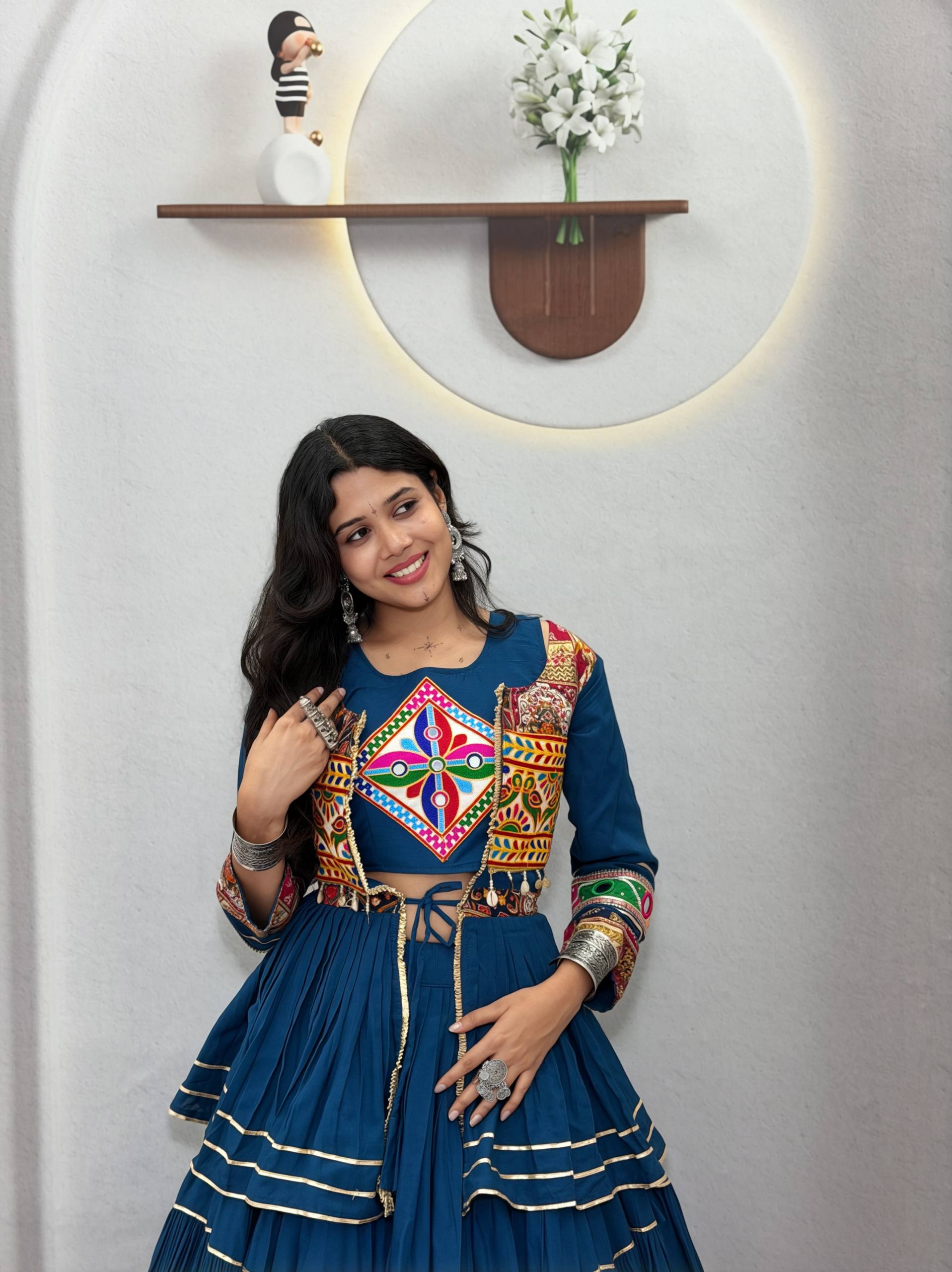Ram - 120 *🥢💃🏿👗💌Femora is Launching Navratri Special Gamathi Work Lehenga choli🥢👗💌💃🏿*