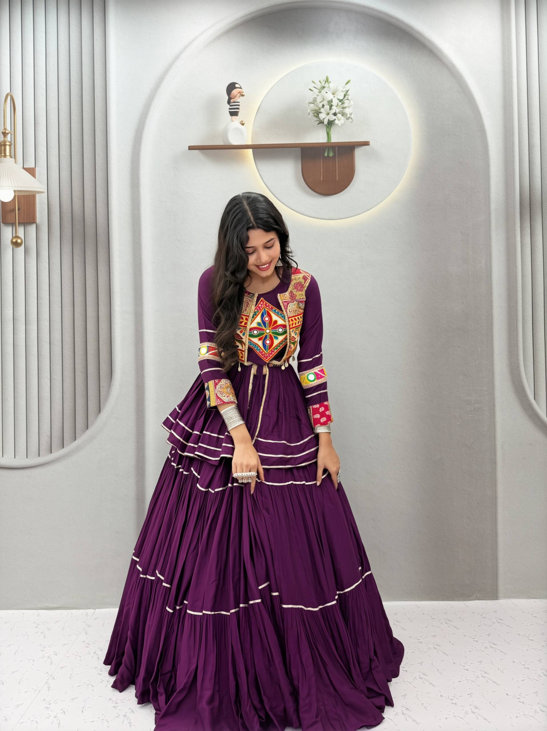 Ram - 120 *🥢💃🏿👗💌Femora is Launching Navratri Special Gamathi Work Lehenga choli🥢👗💌💃🏿*
