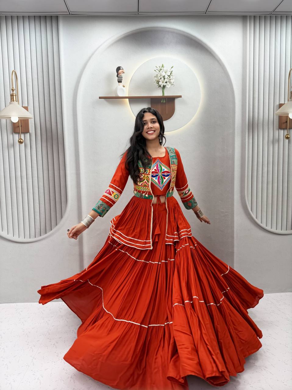 Ram - 120 *🥢💃🏿👗💌Femora is Launching Navratri Special Gamathi Work Lehenga choli🥢👗💌💃🏿*