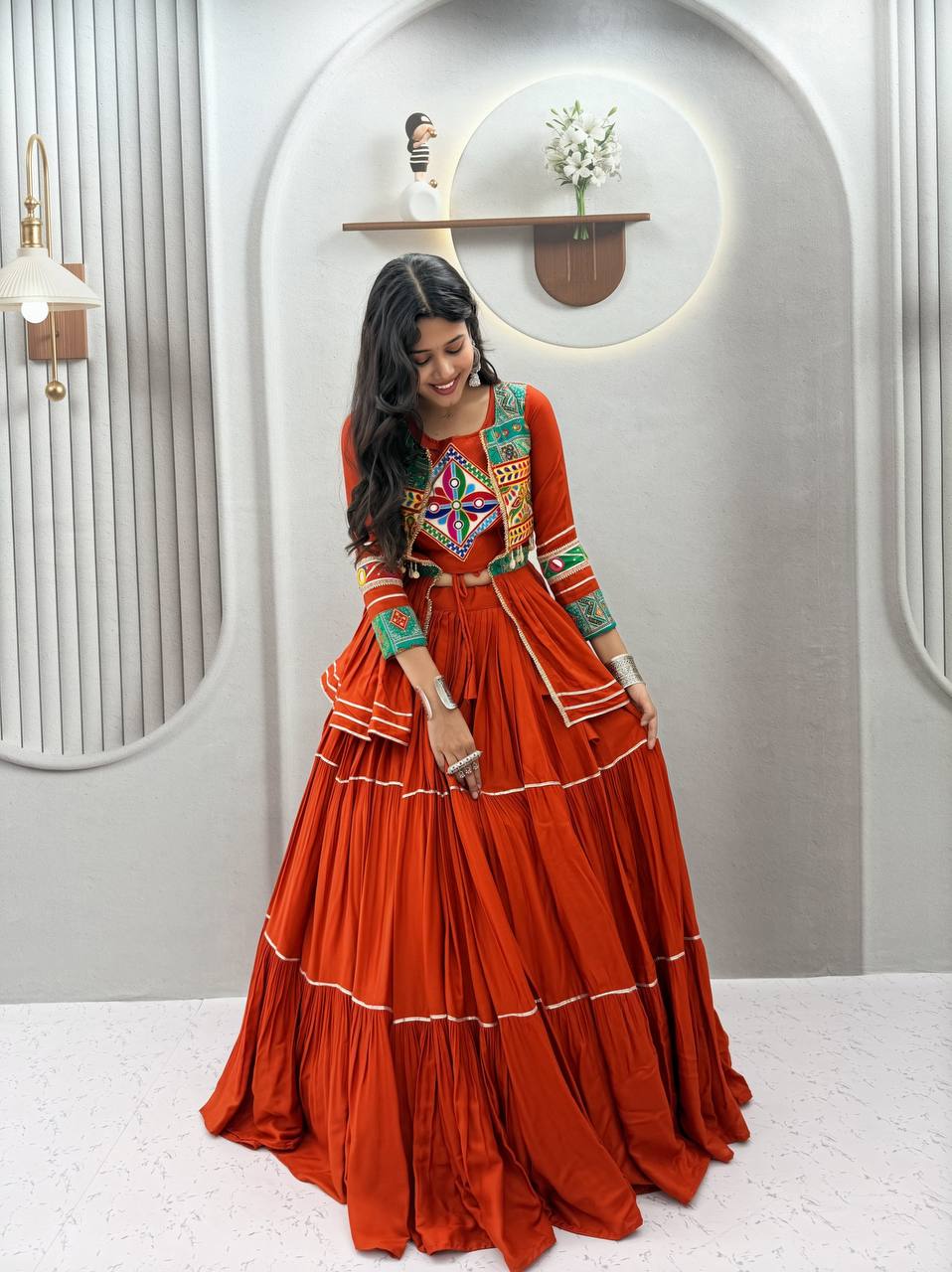 Ram - 120 *🥢💃🏿👗💌Femora is Launching Navratri Special Gamathi Work Lehenga choli🥢👗💌💃🏿*