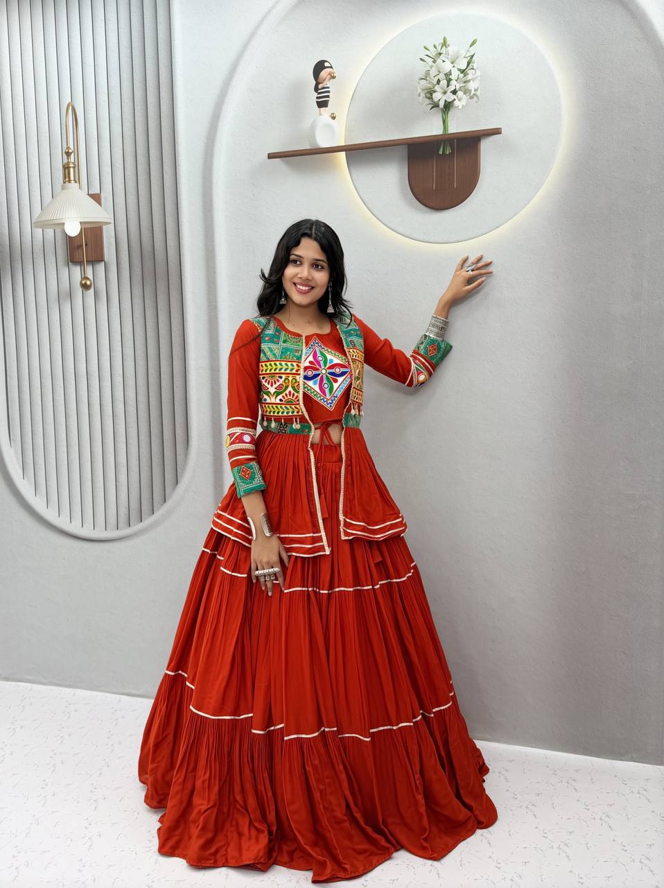 Ram - 120 *🥢💃🏿👗💌Femora is Launching Navratri Special Gamathi Work Lehenga choli🥢👗💌💃🏿*