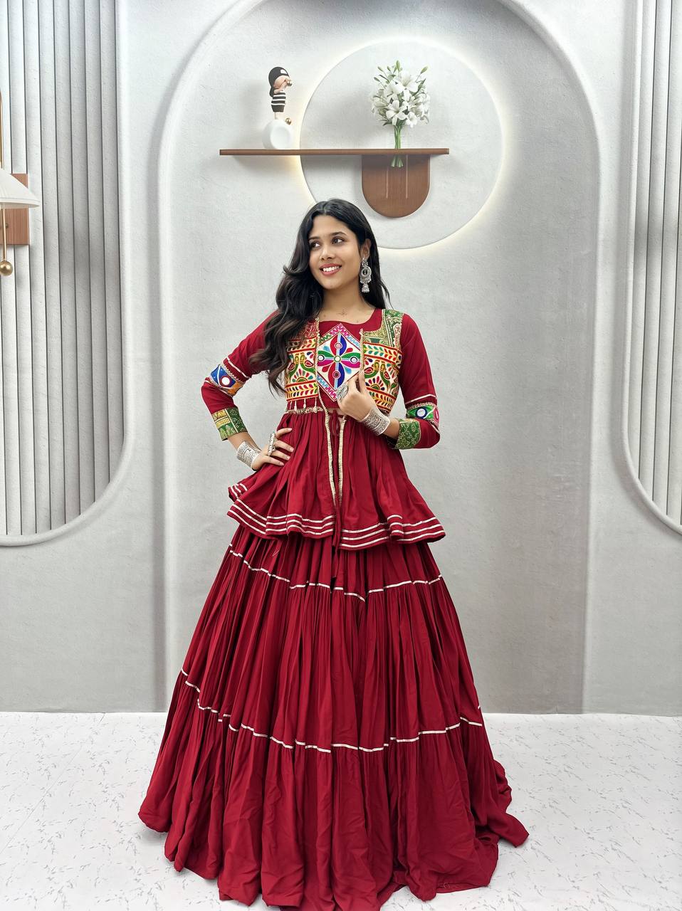 Ram - 120 *🥢💃🏿👗💌Femora is Launching Navratri Special Gamathi Work Lehenga choli🥢👗💌💃🏿*