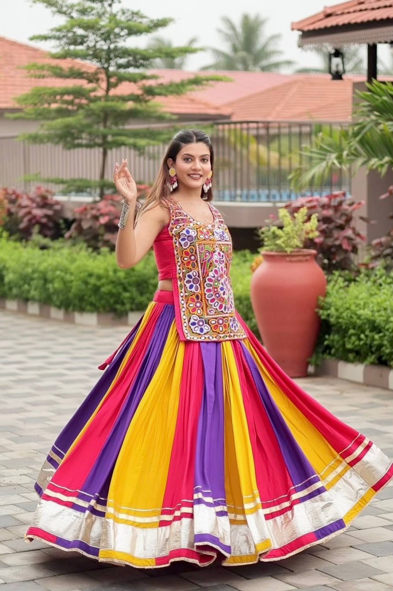 *Ram -115*🥢💃🏿👗💌Femora is Launching Navratri Special Gamathi Work Lehenga choli🥢👗💌💃🏿