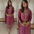 *CODE:-(MC-2037)**DESIRABLE FANCY LONG SUITS EMBROIDERY WORK TOP AND PENT WITH DUPATTA*
