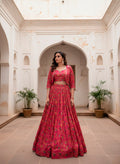 *NNK1136*🌷Co-ord Set Lehenga🌷  Embrace tradition with a touch of elegance in this Tasar silk Floral Print Wedding Lehenga💕