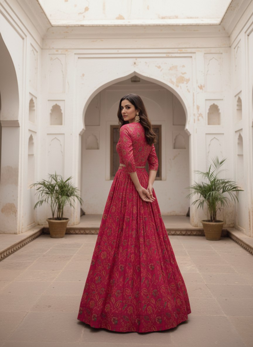 *NNK1136*🌷Co-ord Set Lehenga🌷  Embrace tradition with a touch of elegance in this Tasar silk Floral Print Wedding Lehenga💕