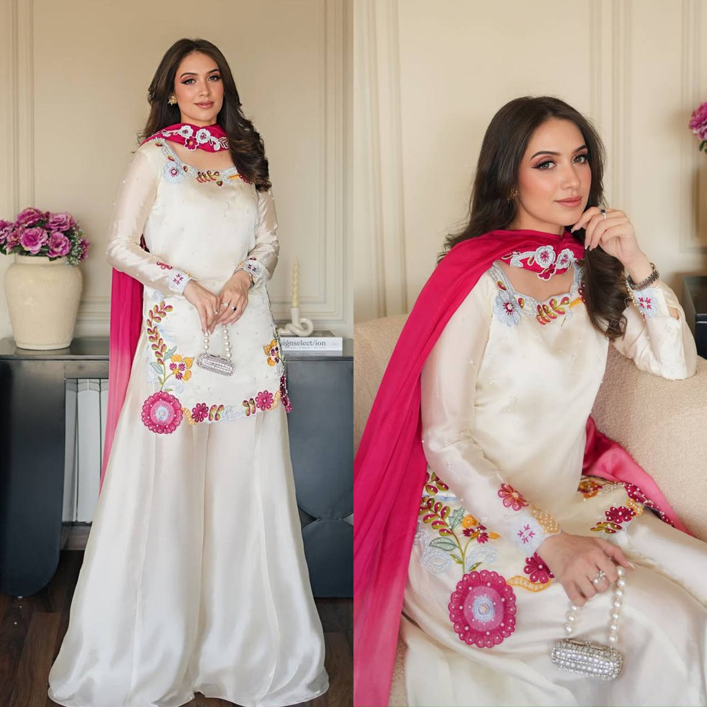 *(MF-525)*💥*Launching New Designer Party Wear Look Top , Sharara Plazzo and Dupatta*👌❤️