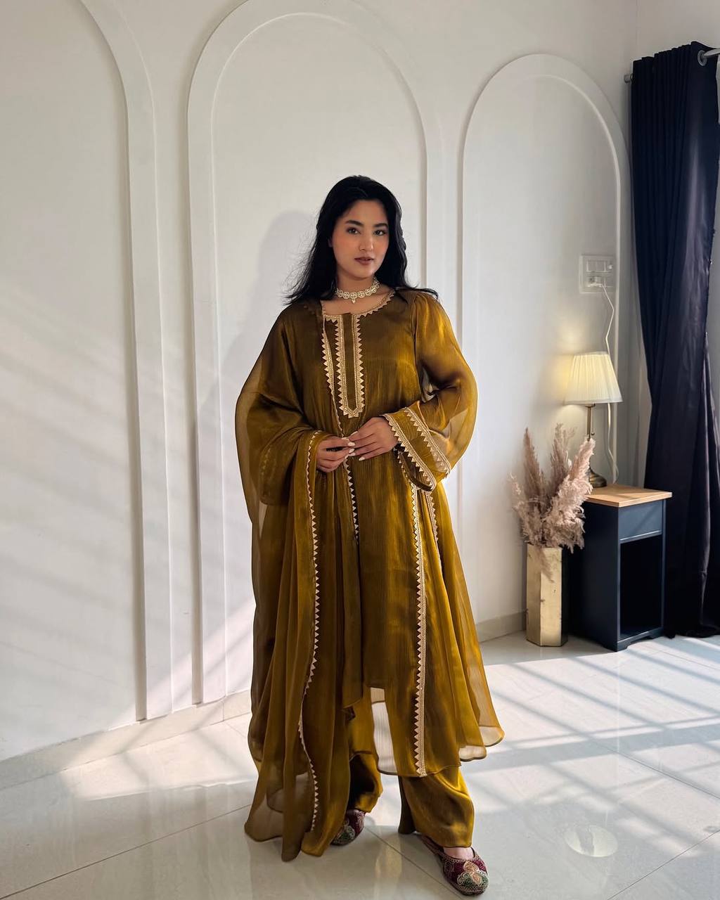 *(MC-2046)*💥*Launching New Designer Party Wear Look Gown Anarkali Style Pant  Plazzo and Dupatta*👌❤️