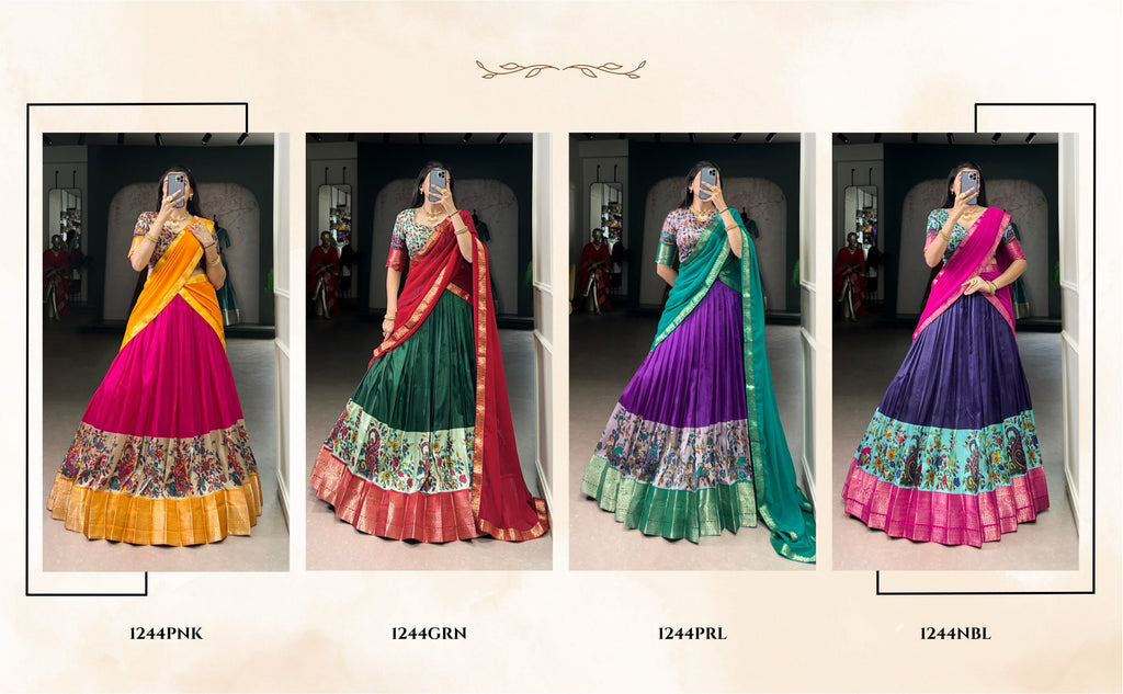 *LNB1244 : KRISHIKA*🌷Lehenga Choli🌷   A symphony of bold colors and exquisite craftsmanship — designed to make your festive moments unforgettable 🪞