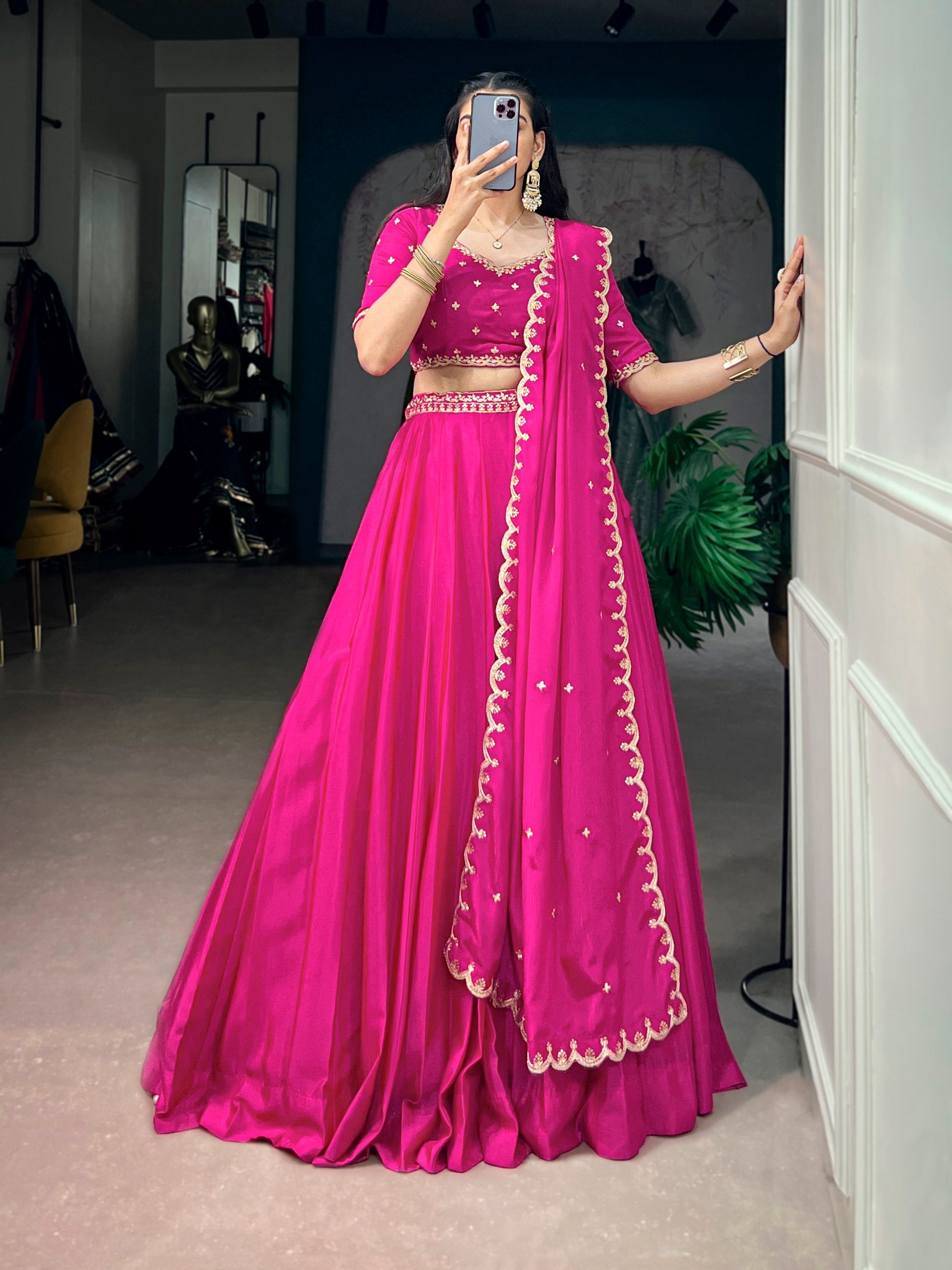 *LNB1441 : MEHERVA*🪷Glimmer Royale Lehenga🪷  A look that speaks grace, sophistication, and festive charm — because every celebration deserves an outfit as beautiful as your memories ☘️