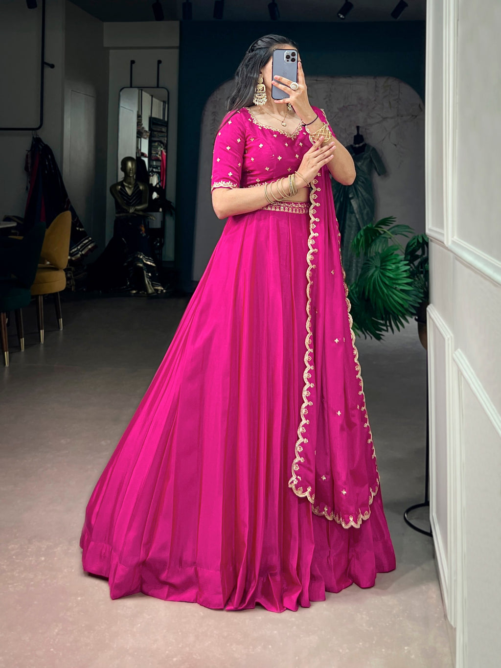 *LNB1441 : MEHERVA*🪷Glimmer Royale Lehenga🪷  A look that speaks grace, sophistication, and festive charm — because every celebration deserves an outfit as beautiful as your memories ☘️