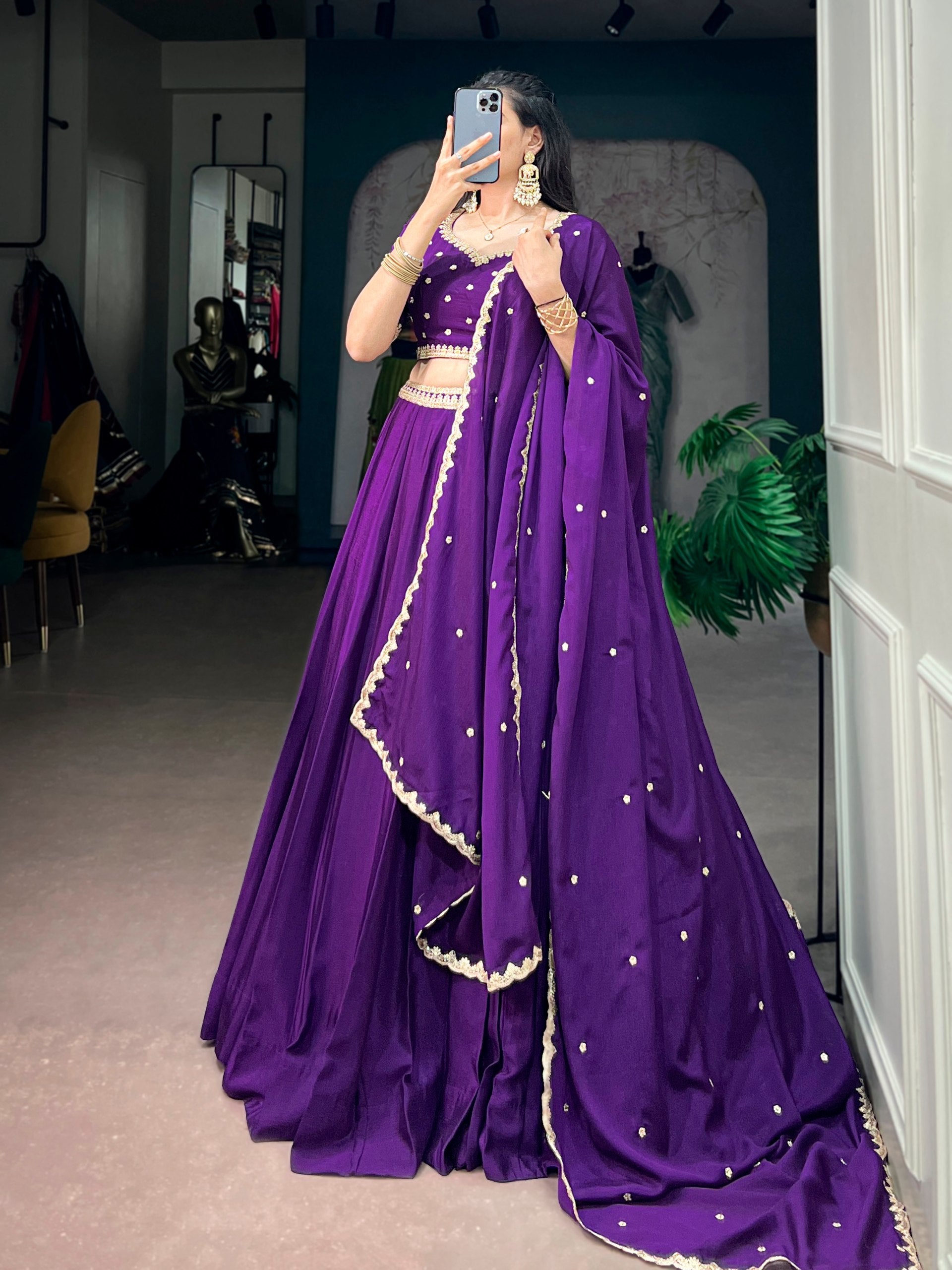 *LNB1441 : MEHERVA*🪷Glimmer Royale Lehenga🪷  A look that speaks grace, sophistication, and festive charm — because every celebration deserves an outfit as beautiful as your memories ☘️