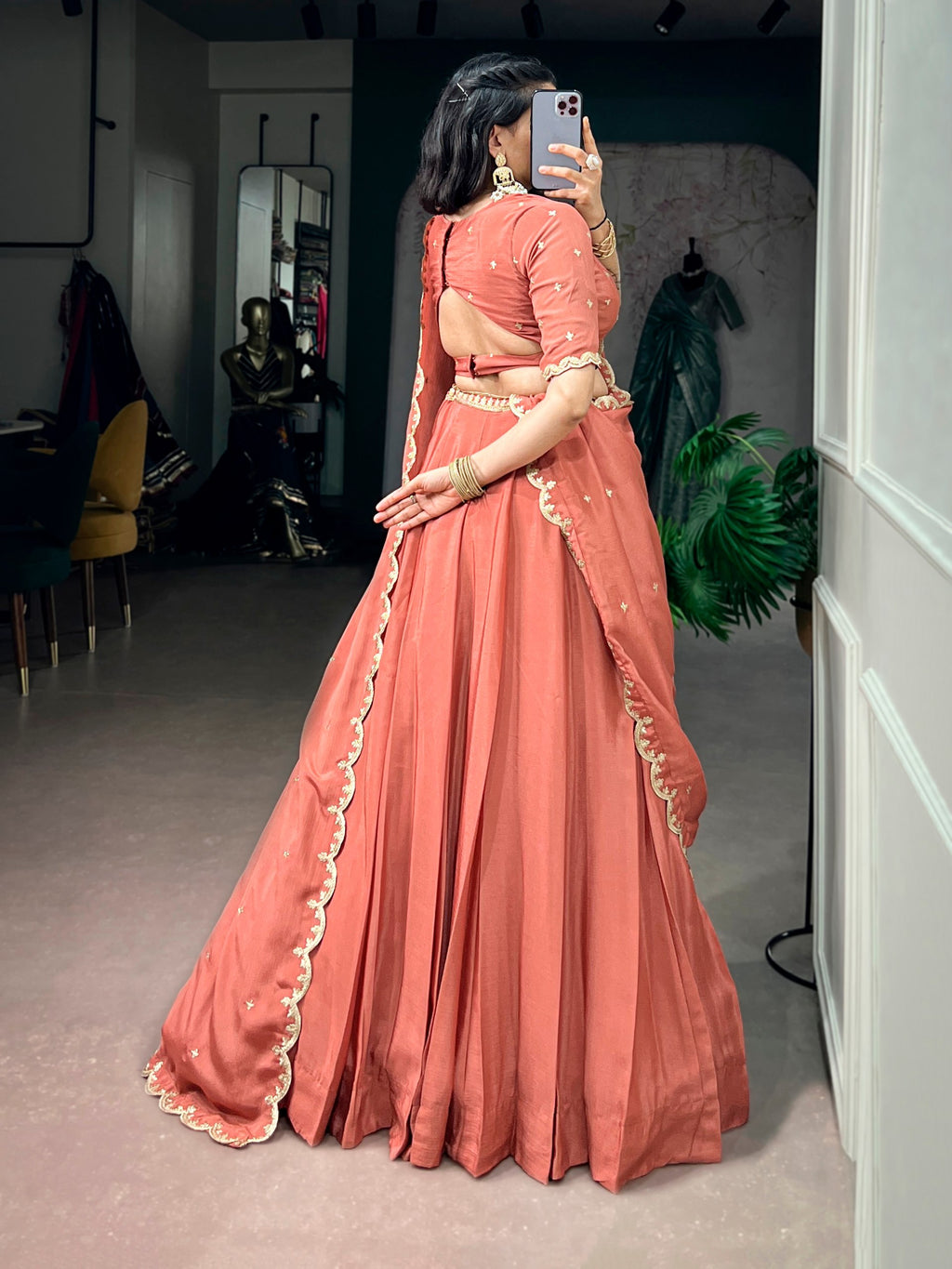 *LNB1441 : MEHERVA*🪷Glimmer Royale Lehenga🪷  A look that speaks grace, sophistication, and festive charm — because every celebration deserves an outfit as beautiful as your memories ☘️