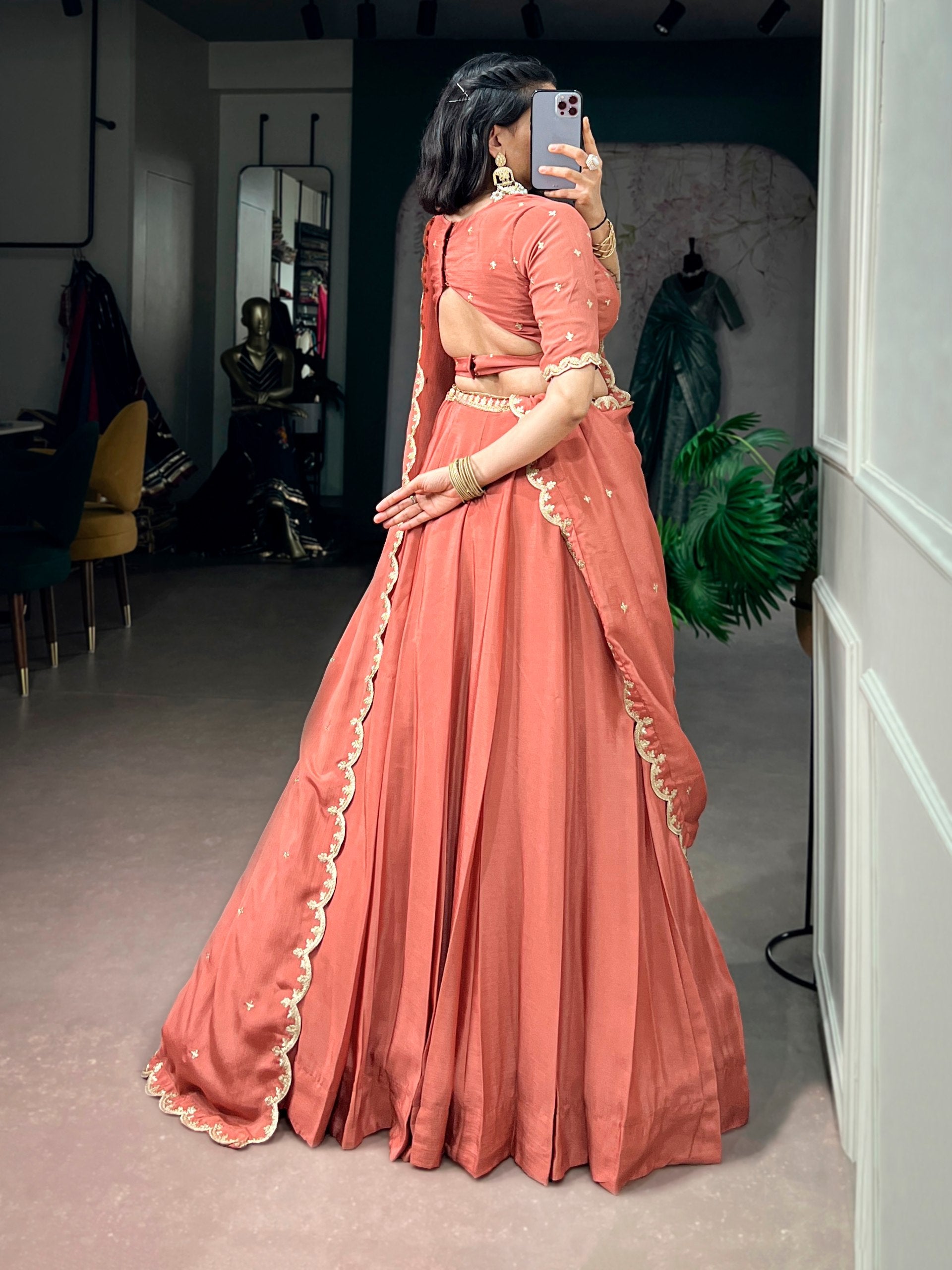 *LNB1441 : MEHERVA*🪷Glimmer Royale Lehenga🪷  A look that speaks grace, sophistication, and festive charm — because every celebration deserves an outfit as beautiful as your memories ☘️