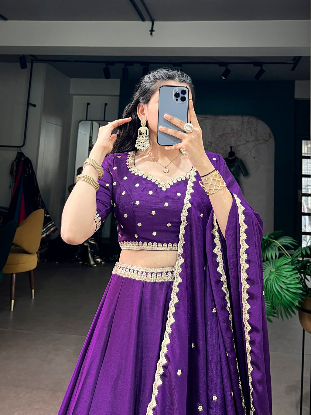 *LNB1441 : MEHERVA*🪷Glimmer Royale Lehenga🪷  A look that speaks grace, sophistication, and festive charm — because every celebration deserves an outfit as beautiful as your memories ☘️
