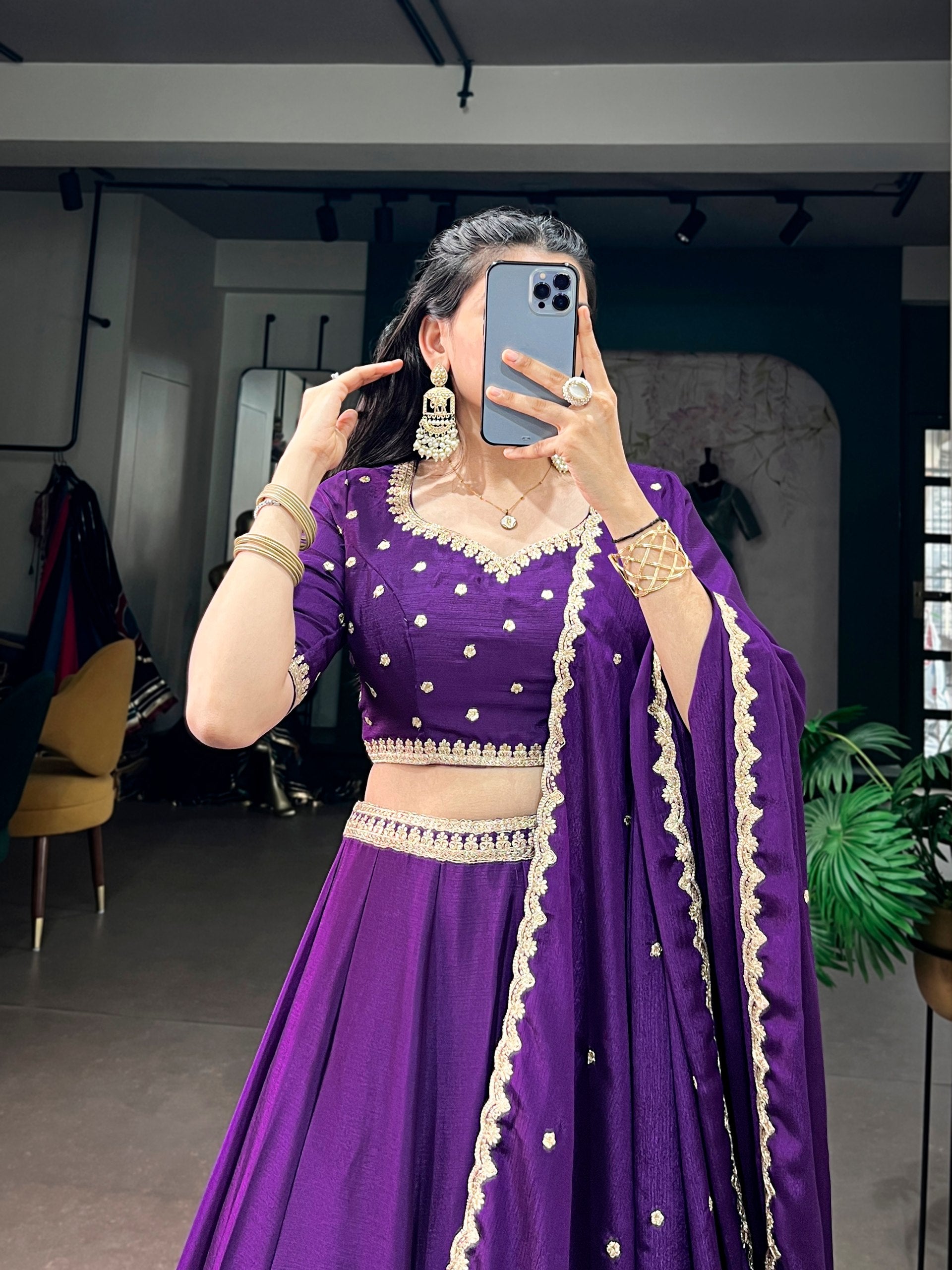 *LNB1441 : MEHERVA*🪷Glimmer Royale Lehenga🪷  A look that speaks grace, sophistication, and festive charm — because every celebration deserves an outfit as beautiful as your memories ☘️