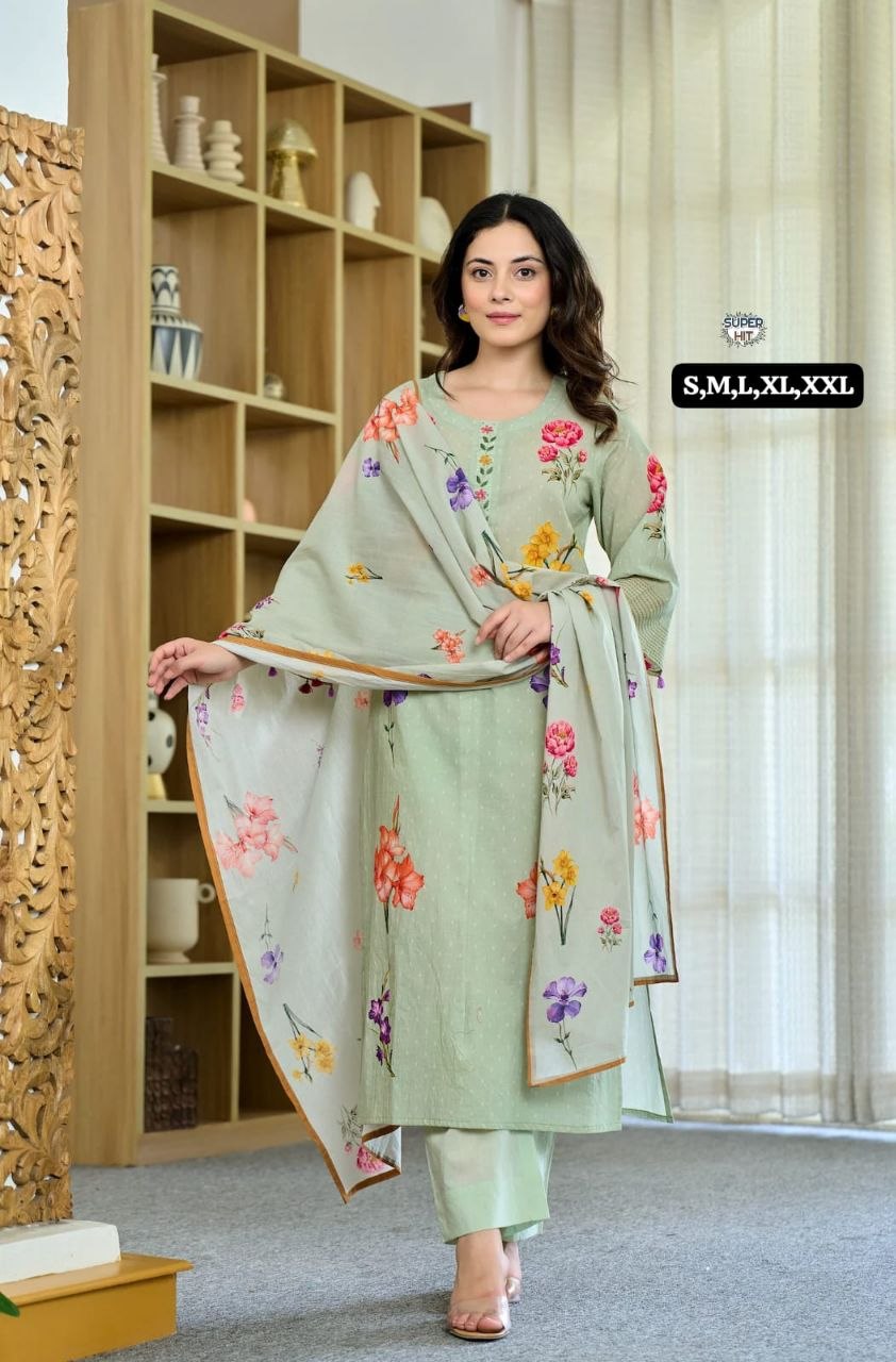 *🍁 *DESIGN CODE* :- GB2113*🍁New Arrival Fastive Anarkali kurti set cotton collection🍁*