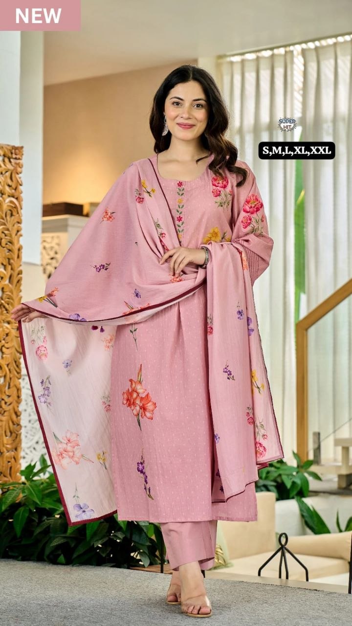 *🍁 *DESIGN CODE* :- GB2113*🍁New Arrival Fastive Anarkali kurti set cotton collection🍁*
