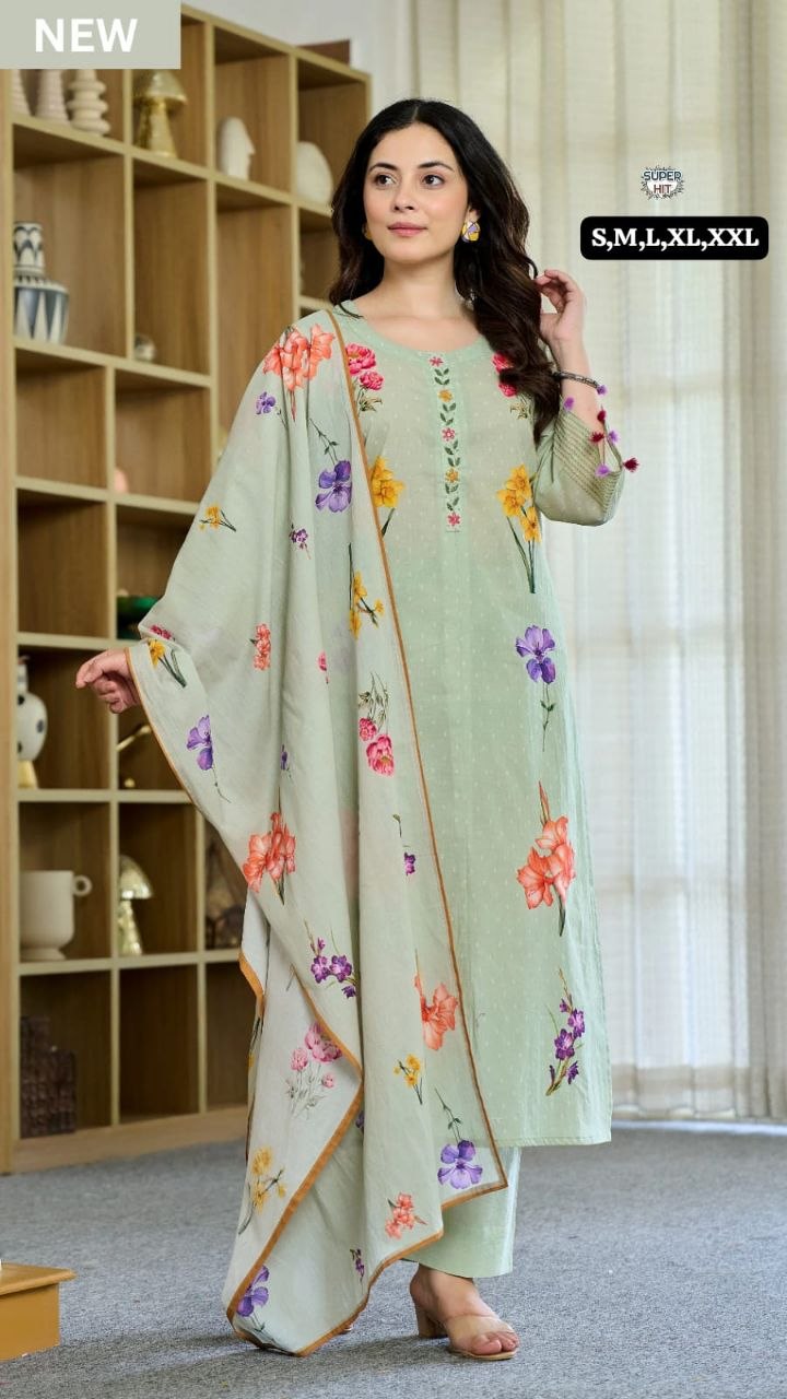 *🍁 *DESIGN CODE* :- GB2113*🍁New Arrival Fastive Anarkali kurti set cotton collection🍁*