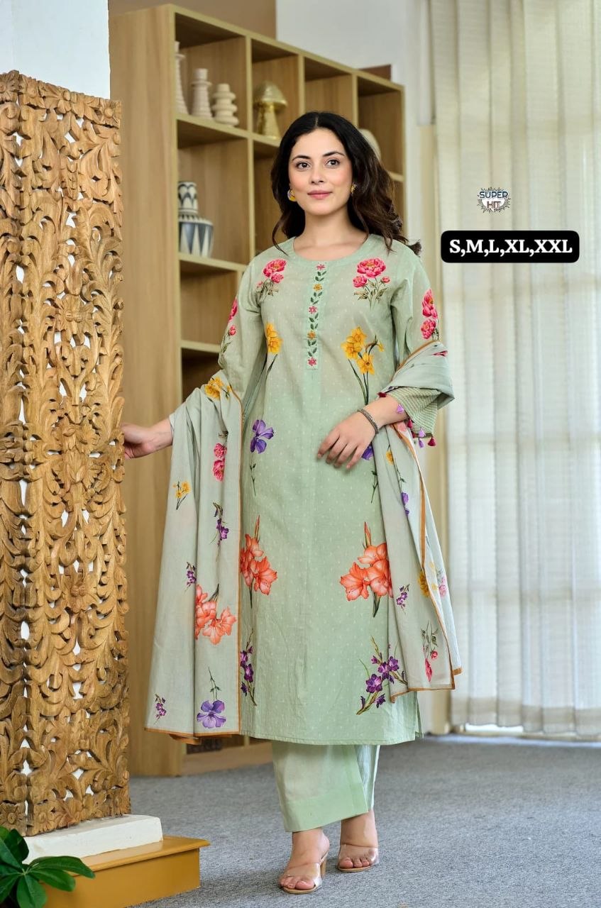 *🍁 *DESIGN CODE* :- GB2113*🍁New Arrival Fastive Anarkali kurti set cotton collection🍁*
