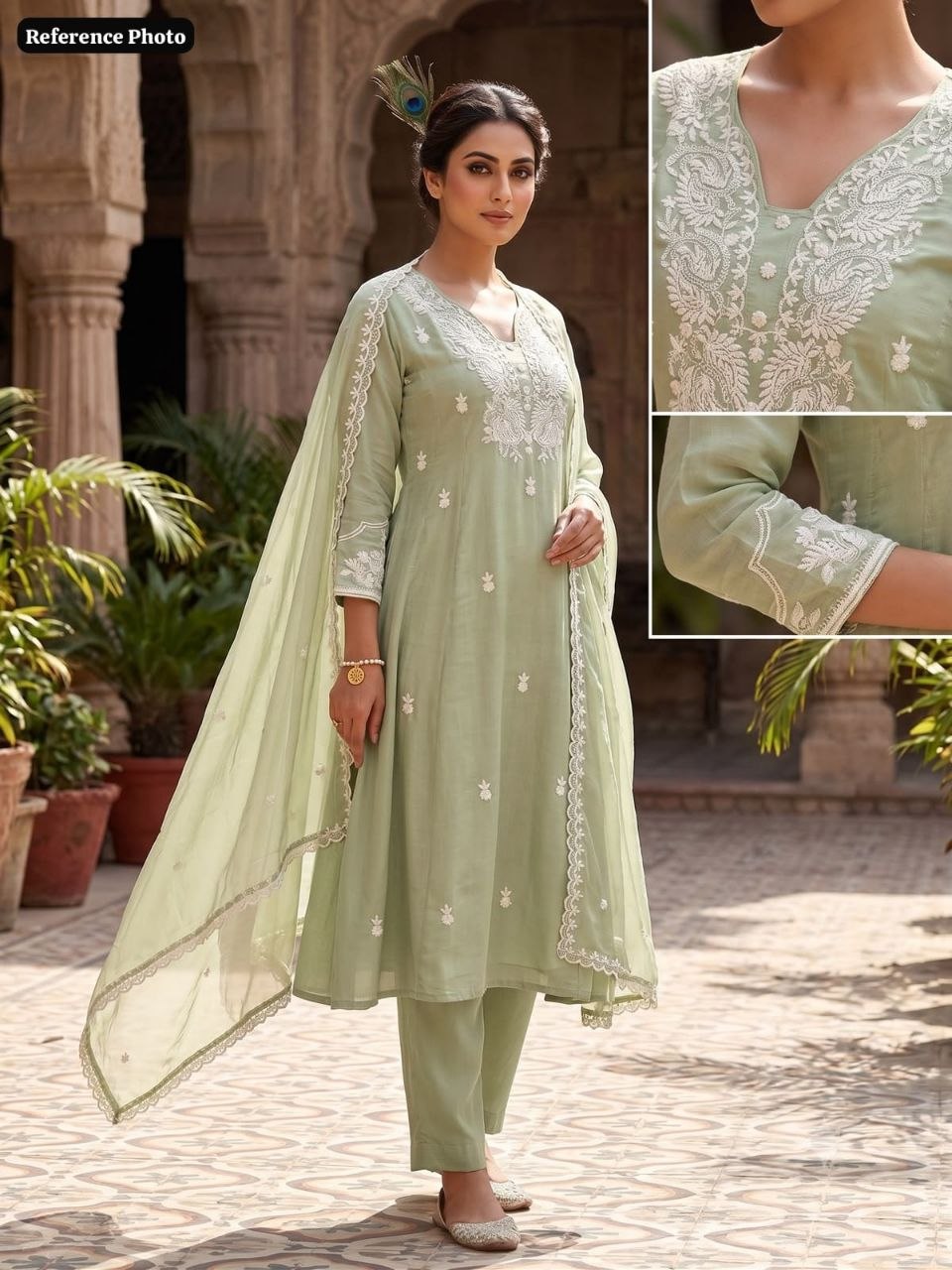 *Design No : KR-418*FEMORA* Launching New Designers A-Line Kurti Pent Dupatta Set