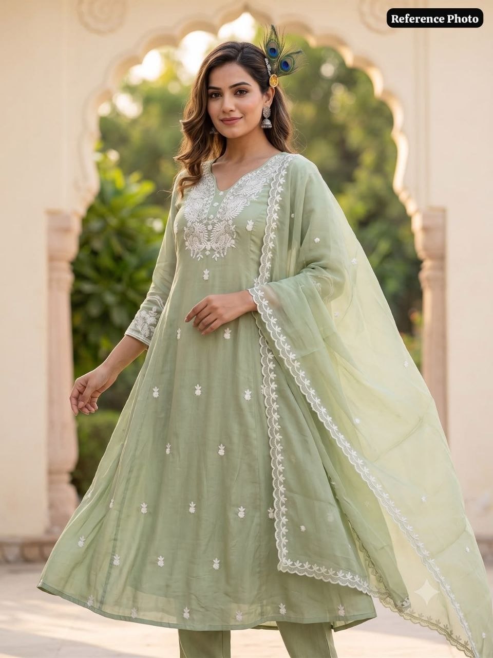 *Design No : KR-418*FEMORA* Launching New Designers A-Line Kurti Pent Dupatta Set