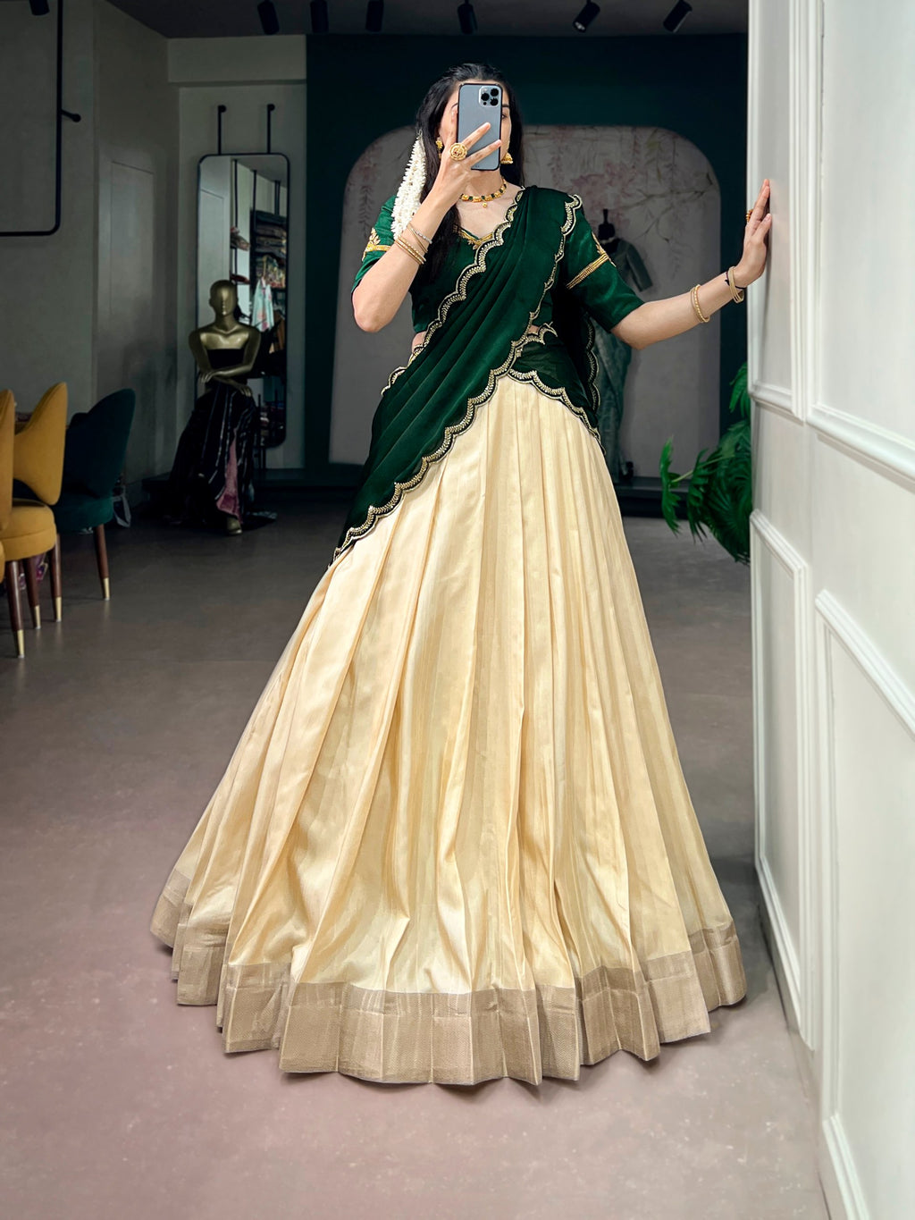 *LNB2041*🪷Lehenga Collection🪷 Celebrate Onam in timeless Kerala elegance ☘️