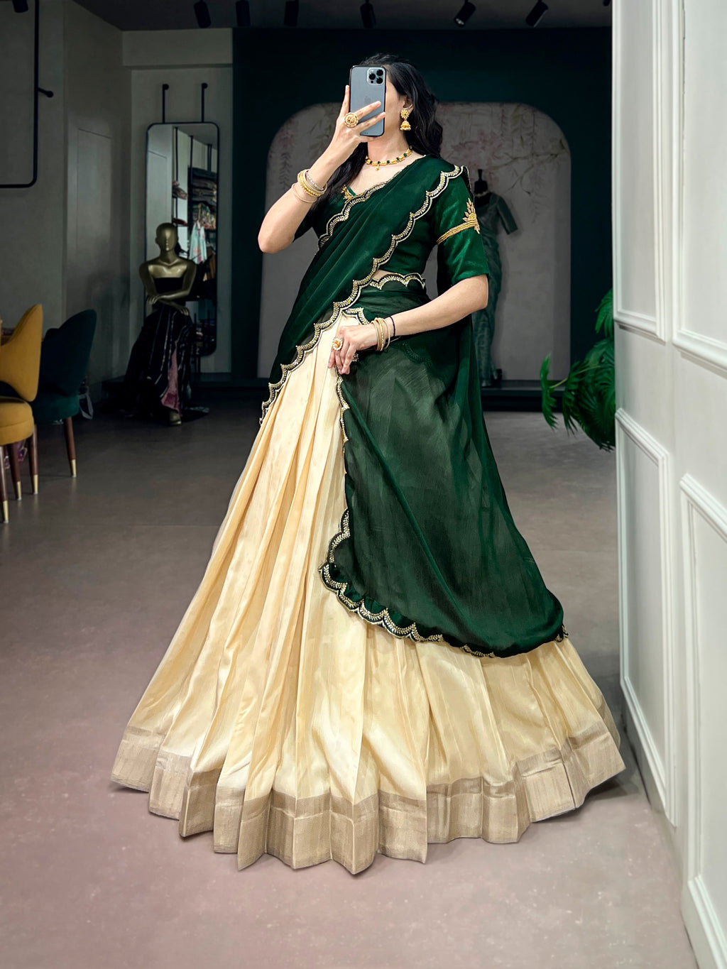 *LNB2041*🪷Lehenga Collection🪷 Celebrate Onam in timeless Kerala elegance ☘️