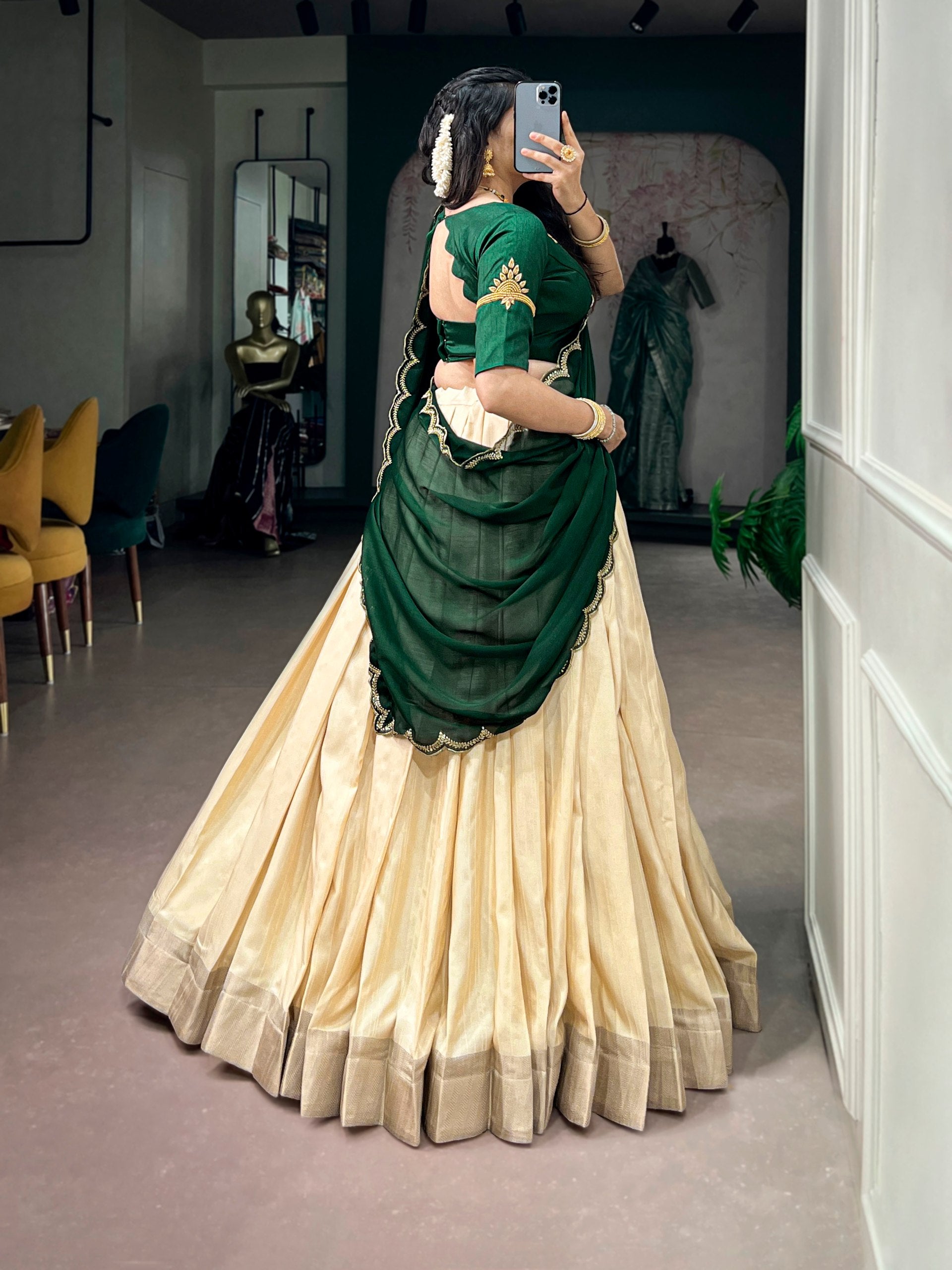 *LNB2041*🪷Lehenga Collection🪷 Celebrate Onam in timeless Kerala elegance ☘️