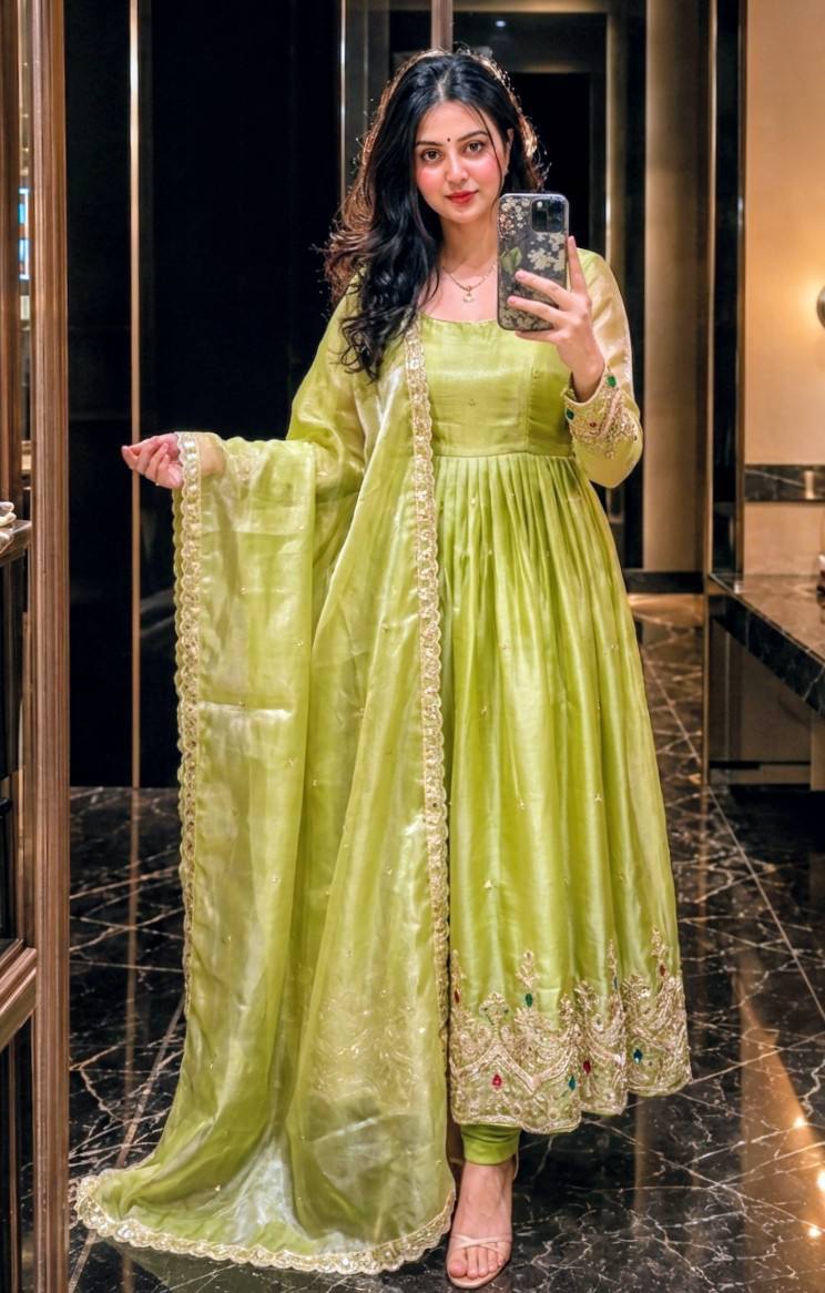 *PS-803*Trending my Silk*Gwon&Pent&dupatta* *Reddy To Wear Look & Design*