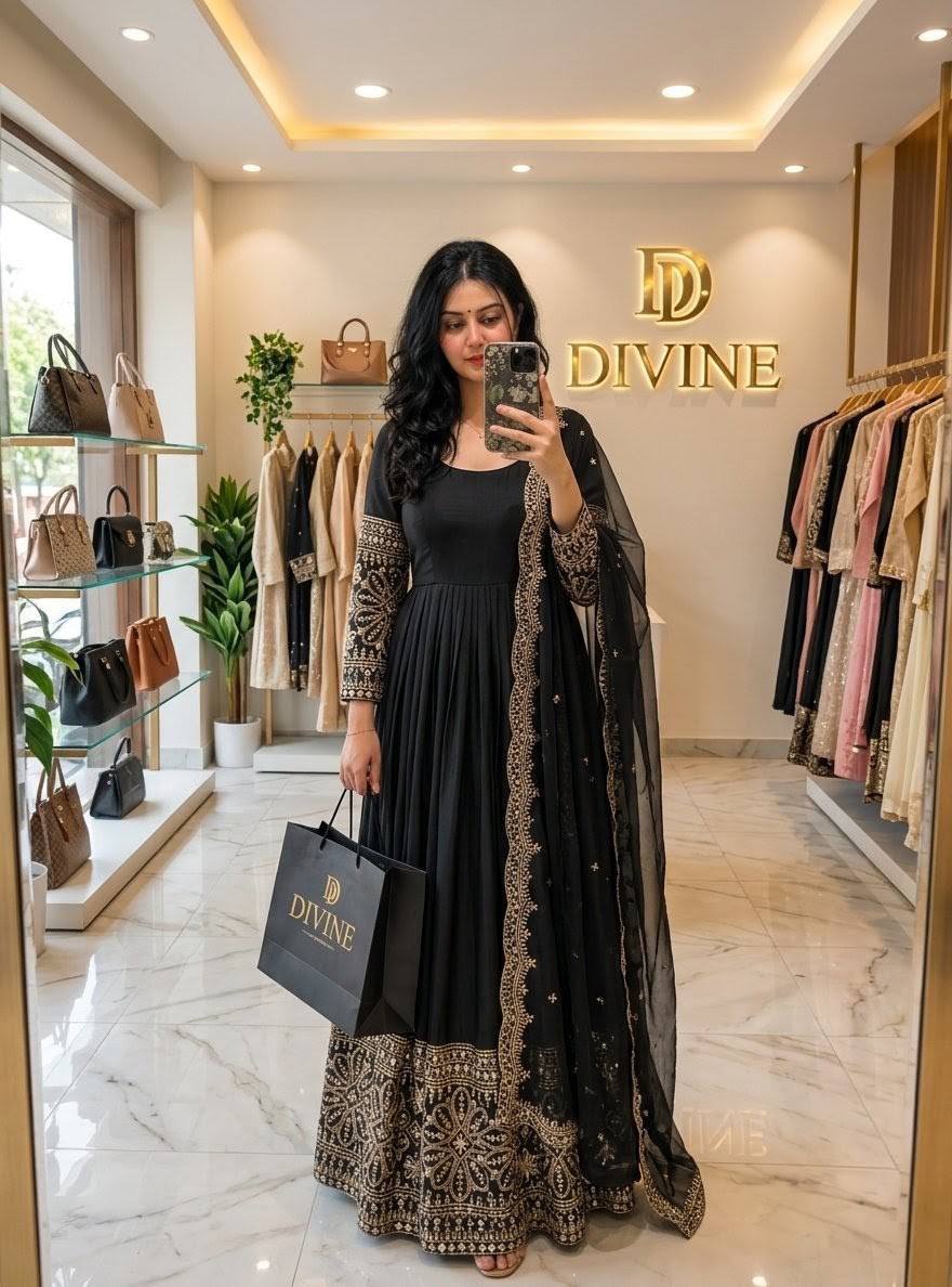 *PS-: 801*🪭*FEMORA Is Launching New Design Trending Cinon Silk*Gwon&Pent&dupatta* Reddy To Wear Look&Designe