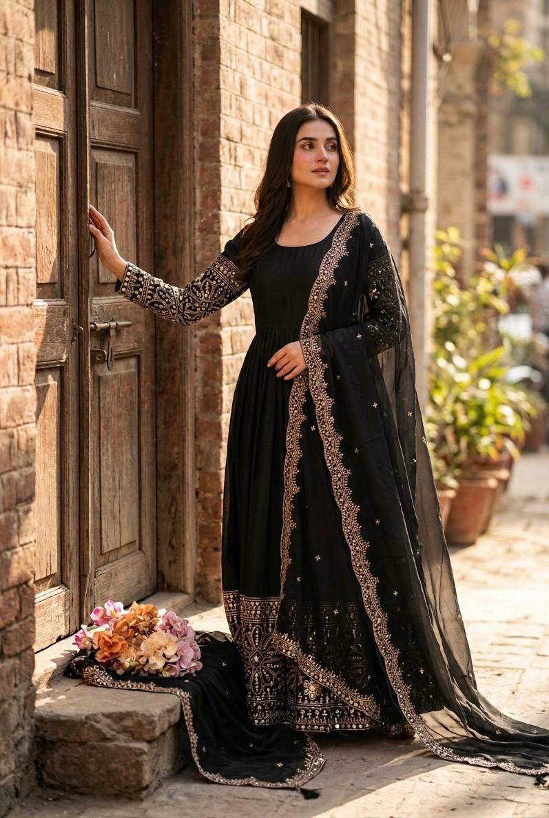 *WW-PS -: 801*🪭*FEMORA Is Launching New Design Trending Cinon Silk*Gwon&Pent&dupatta*Reddy To Wear Look & Designe