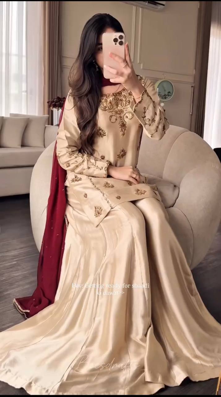 *WW*PS-1272*FEMORA Is Launching New Design Trending Natural Crep Top&Sarara&Dupatta*Reddy To Wear Look & Design*